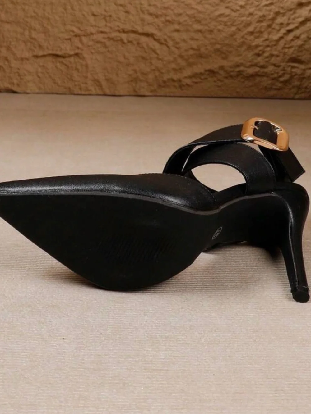 NEW Women's Black Pointed Toe Crisscross Ankle Strap Heels